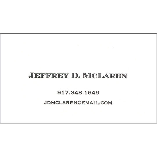 McLaren Letterpress Contact Cards